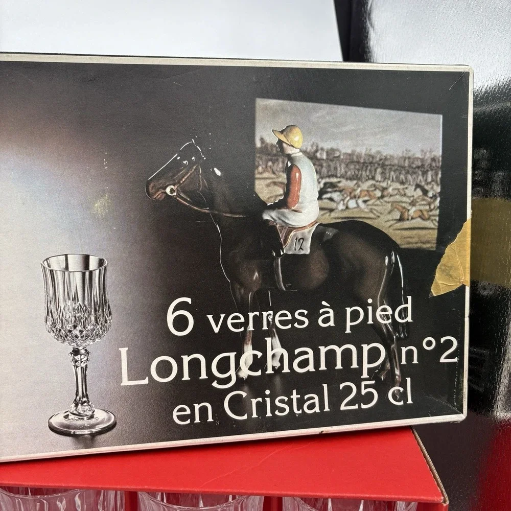 Cristal d'Arques Durand Stemglasses Lead Crystal 25 cl 6 Longchamp No‎ 2 Vintage